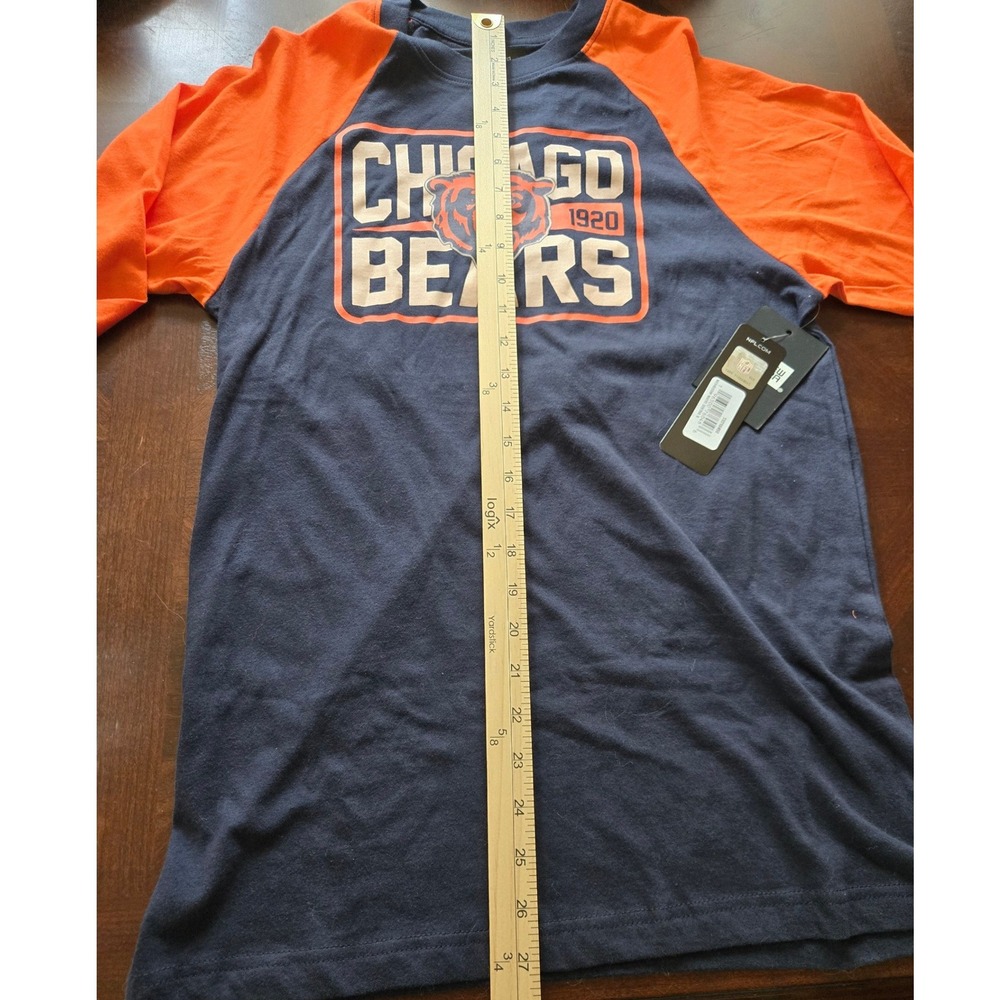 New Era Chicago Bears NFL Team Apparel Long Sleeve‎ Raglan Shirt Navy Orange S - Picture 9 of 11